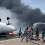 Avião pousa de ‘ponta-cabeça’ em aeroporto internacional da Somália