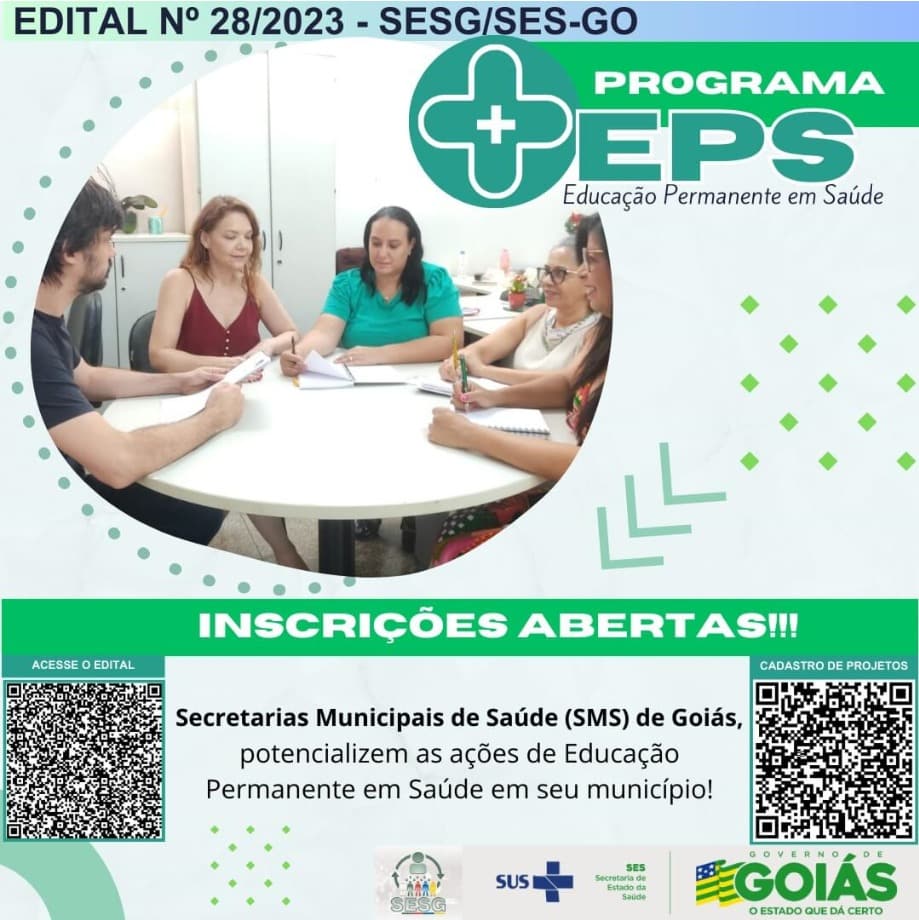 Goiás abre inscrições para Programa Mais Educação Permanente em Saúde