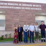 Ouvidor: Professora Shirley Almeida, Dra Gisele Jacob e Maria Rita acompanharam visita de colaboradores da CMOC no CMEI e sede do Conselho Tutelar