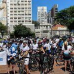 SP: ciclistas se reúnem no 100º dia da guerra entre Israel e Hamas