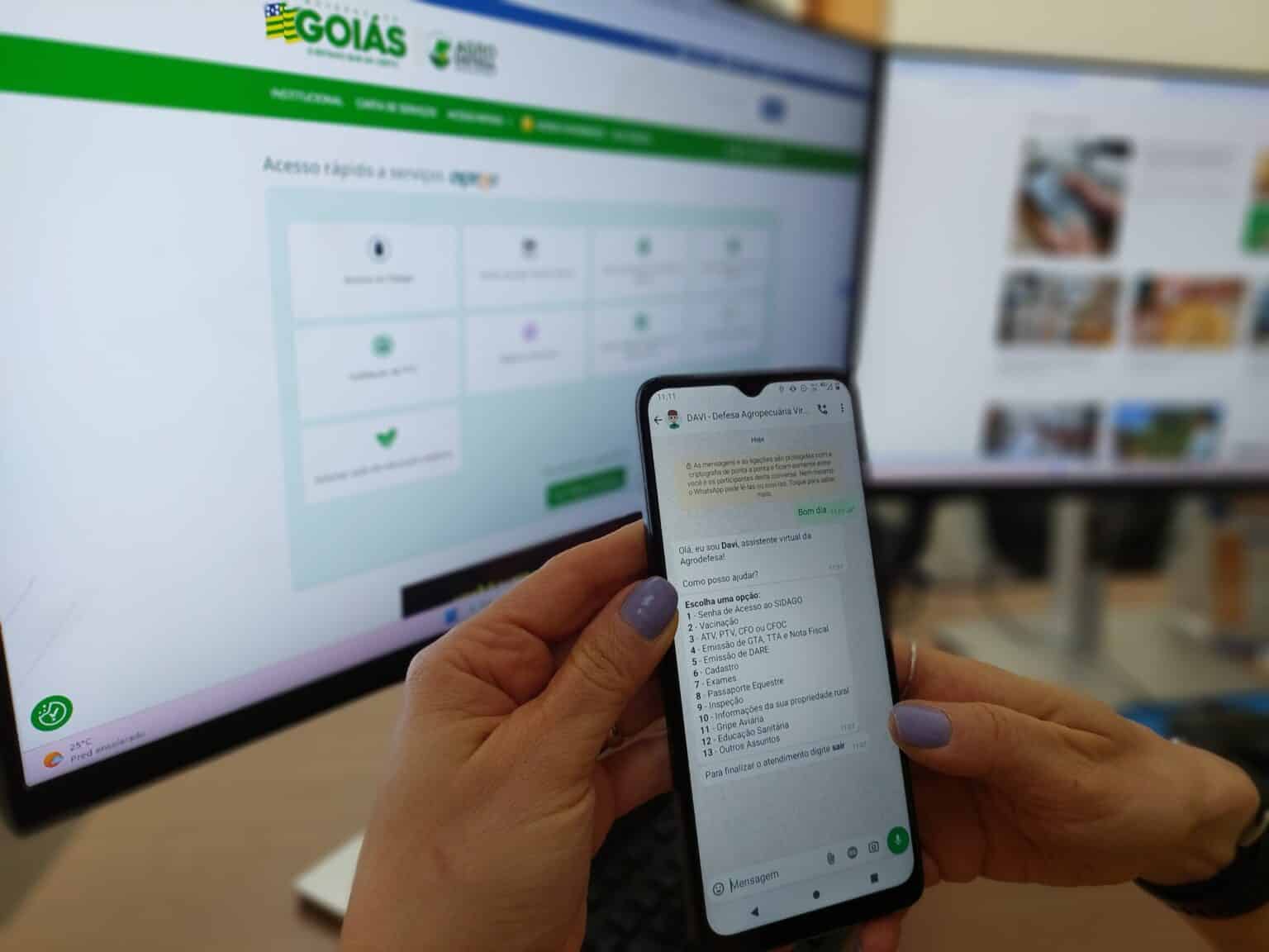 Goiás lança robô para tirar dúvidas sobre defesa agropecuária pelo Whatsapp