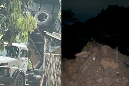 Após cobrar limpeza urbana, prefeito de Anápolis flagra Saneago descartando entulho irregularmente