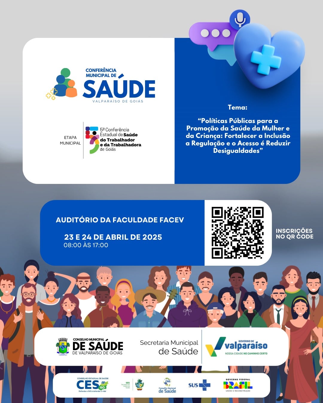 Valparaíso de Goiás sediará Conferência Municipal de Saúde nos dias 23 e 24 de abril